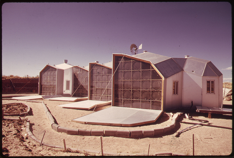 Steve Baer's "Zomework": High-efficiency, passive, solar-heated homes in New Mexico. (Boyd Norton, U.S. National Archives)