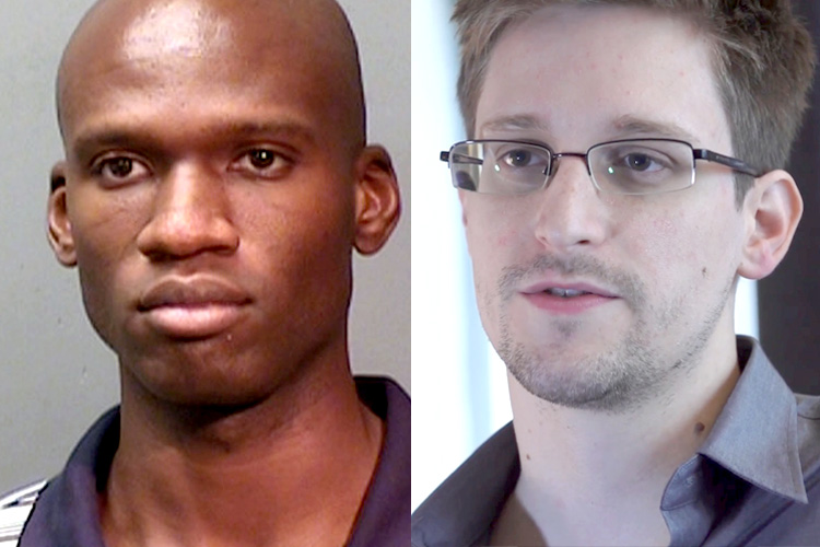 Aaron Alexis (left), Edward Snowden (AP)