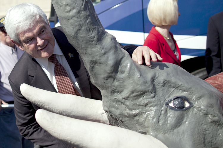 Newt Gingrich and a friend (AP/Evan Vucci)