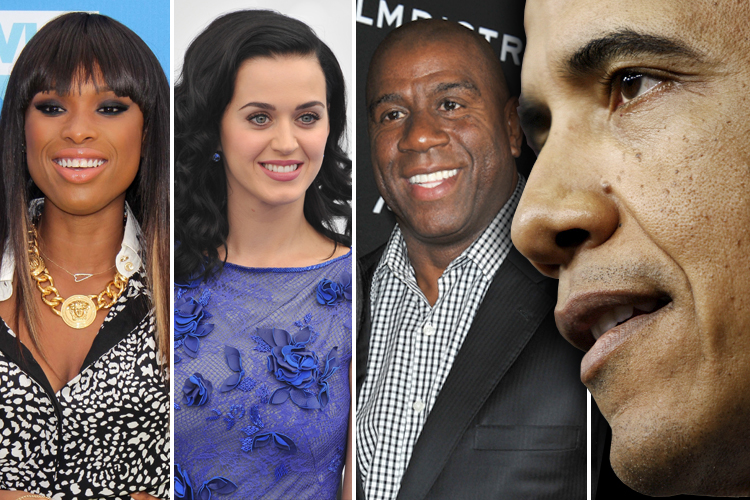 Jennifer Hudson, Katy Perry, Magic Johnson, Barack Obama (Reuters/Kevin Lamarque/Shutterstock)