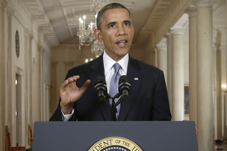 U.S. President Barack Obama addresses the nation about the situation in Syria, Washington, September 10, 2013. (Evan Vucci/Reuters)