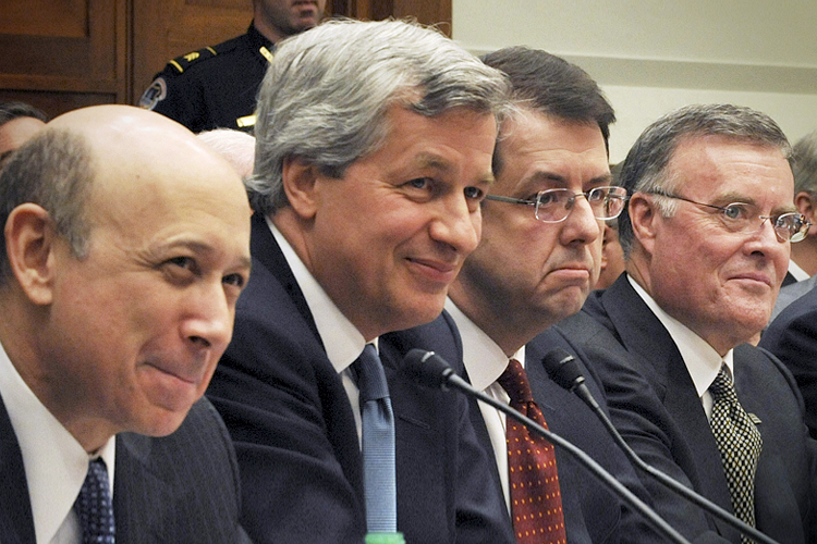 TARP recipient financial institution leaders testify before House Financial Services Committee in Washington, Feb. 11, 2009. (Reuters/Larry Downing)