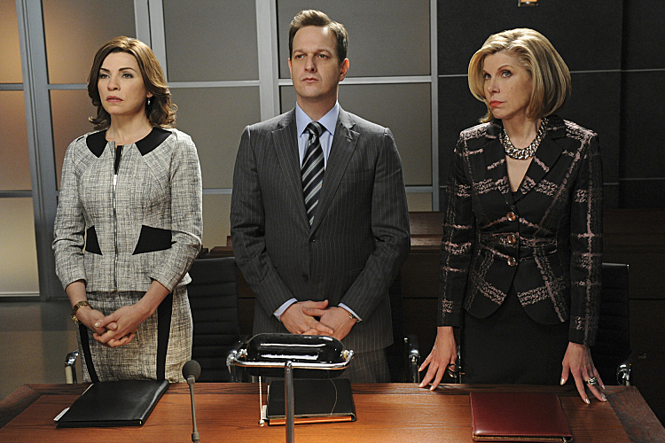 Julianna Margulies, Josh Charles, and Christine Baranski in "The Good Wife" (CBS/David M. Russell)