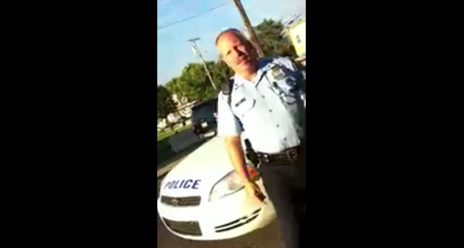 Still screen from phone footage of racist cop (YouTube)