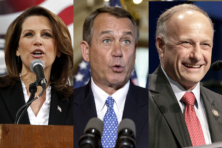 Michele Bachmann, John Boehner, Steve King (Reuters/Jeff Haynes/AP/J. Scott Applewhite/Reuters/Brian Frank)