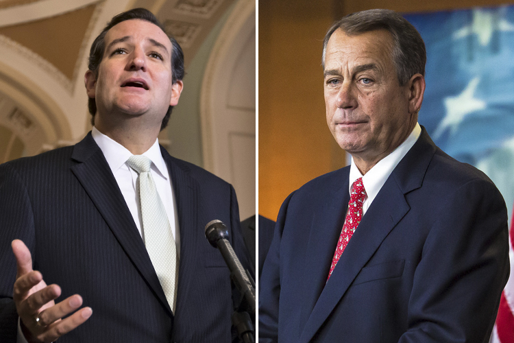 Ted Cruz, John Boehner (AP/J. Scott Applewhite/Jeff Malet, maletphoto.com)