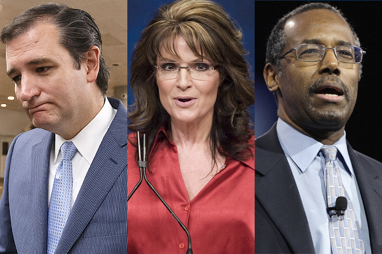 Ted Cruz, Sarah Palin, Ben Carson (AP/J. Scott Applewhite/Reuters/Jonathan Ernst)