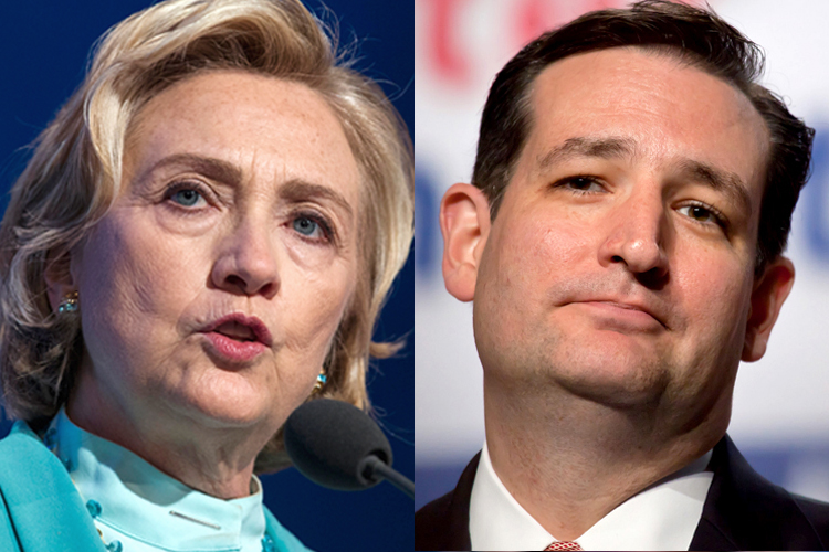 Hillary Clinton, Ted Cruz (Reuters/Lucas Jackson/Jeff Malet, maletphoto.com)