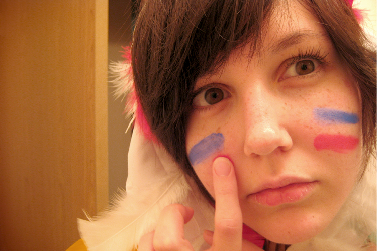 A photo of the author in her costume