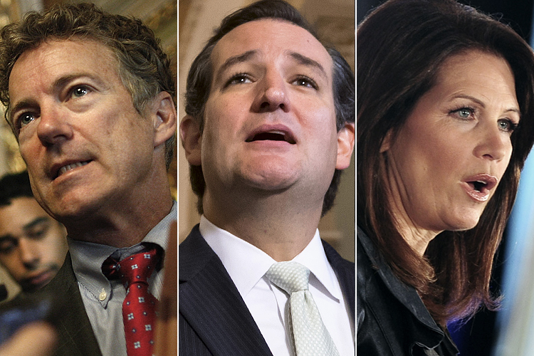 Rand Paul, Ted Cruz, Michele Bachmann (Reuters/Jonathan Ernst/AP/J. Scott Applewhite/Reuters/Mary Calvert)
