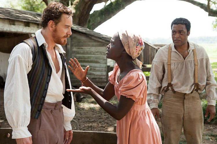 Michael Fassbender, Lupita Nyong'o, Chiwetel Ejiofor in "12 Years a Slave" (Fox Searchlight)