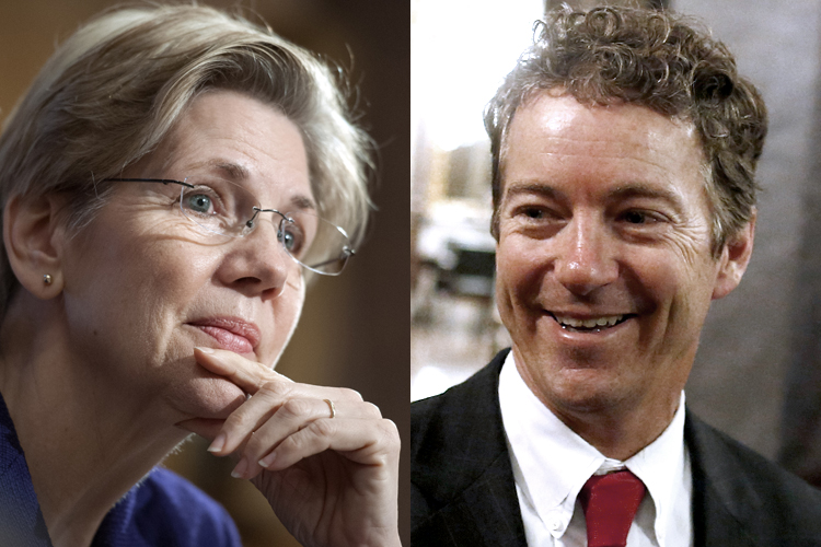 Elizabeth Warren, Rand Paul (AP/Cliff Owen/Charles Dharapak)