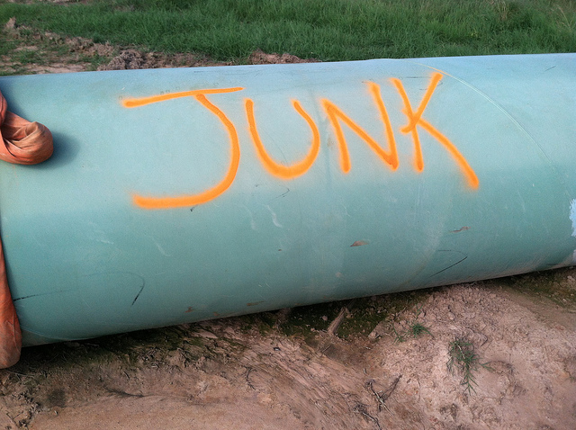 Cut out section of pipe marked "junk" by TransCanada. (Public Citizen)