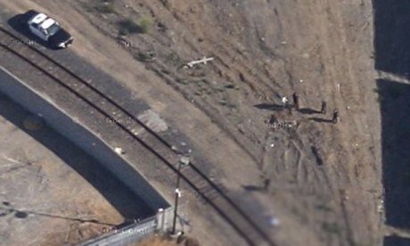 Blurred Google Map image, including teen's corpse (Google)