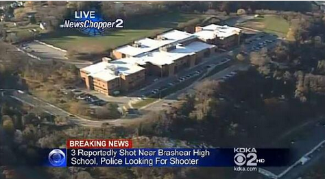 Birdseye view of Brashear High School (Screenshot/KDKA2)