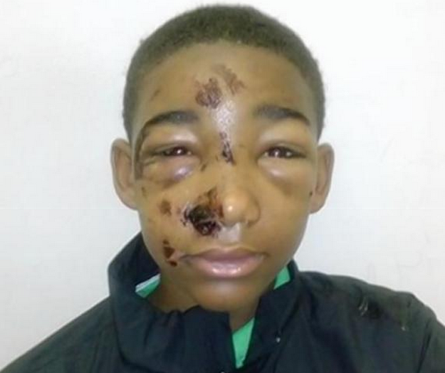 Marissa Sargeant's 14-year-old son following his arrest (Facebook)