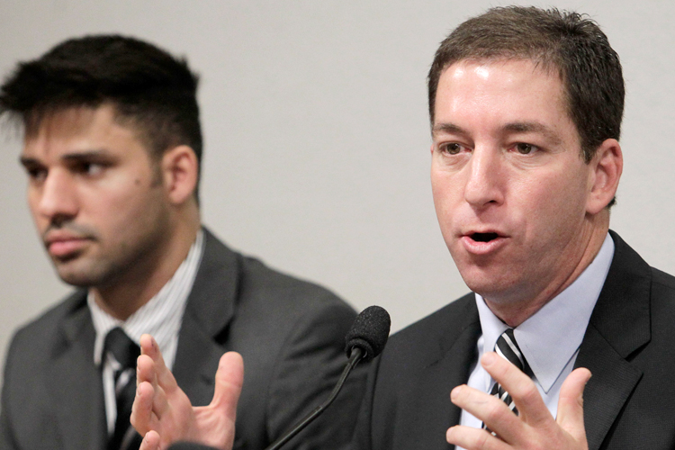 Glenn Greenwald, with his partner David Miranda (AP/Eraldo Peres)