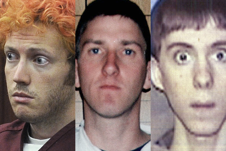 James Holmes, Timothy McVeigh, Adam Lanza (AP/RJ Sangosti/Ho)