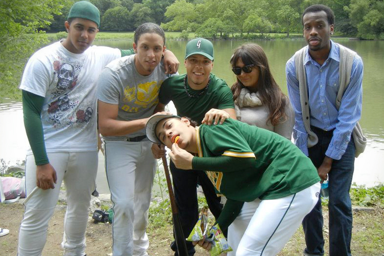 A photo of the author's students, from left to right: Adonys Contreras, Ricky Cabrera, Chris Cordero, Ashley Hoffman, Genile Thomas, and in the center, Albert Ovalles.