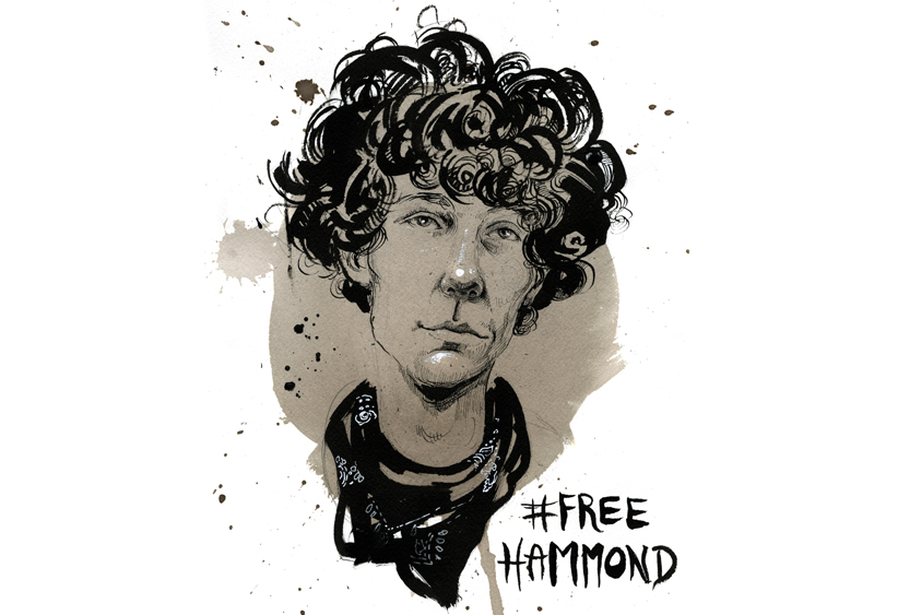Jeremy Hammond sketched by Molly Crabapple