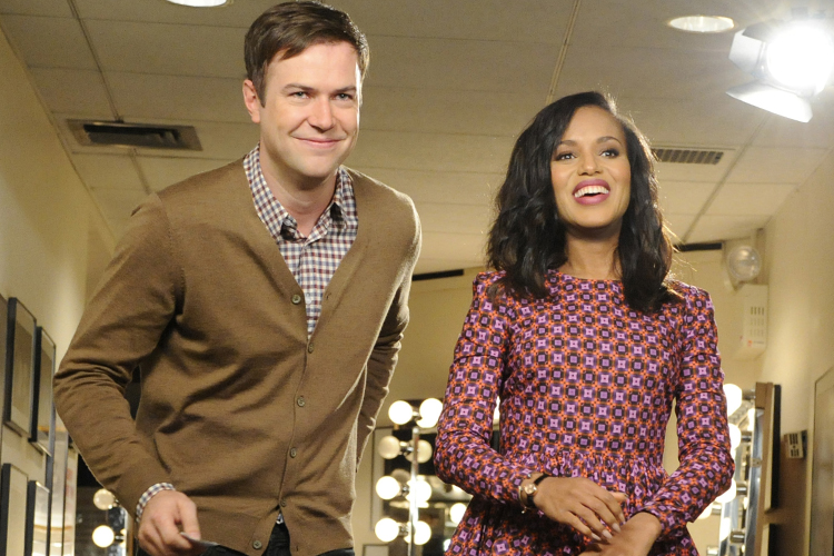 Kerry Washington, right, with "Saturday Night Live" cast member Taran Killam (NBC/Dana Edelson)