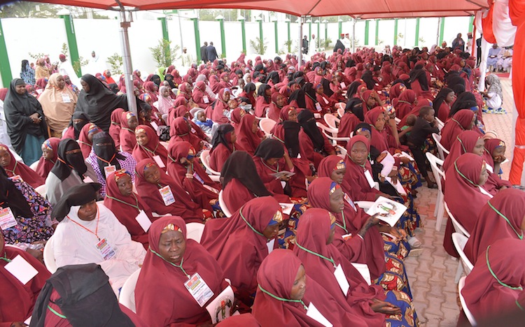 Nigerian Muslim brides attend a mass wedding in Kano, Nigeria. (AP/Muhammad Giginyu)