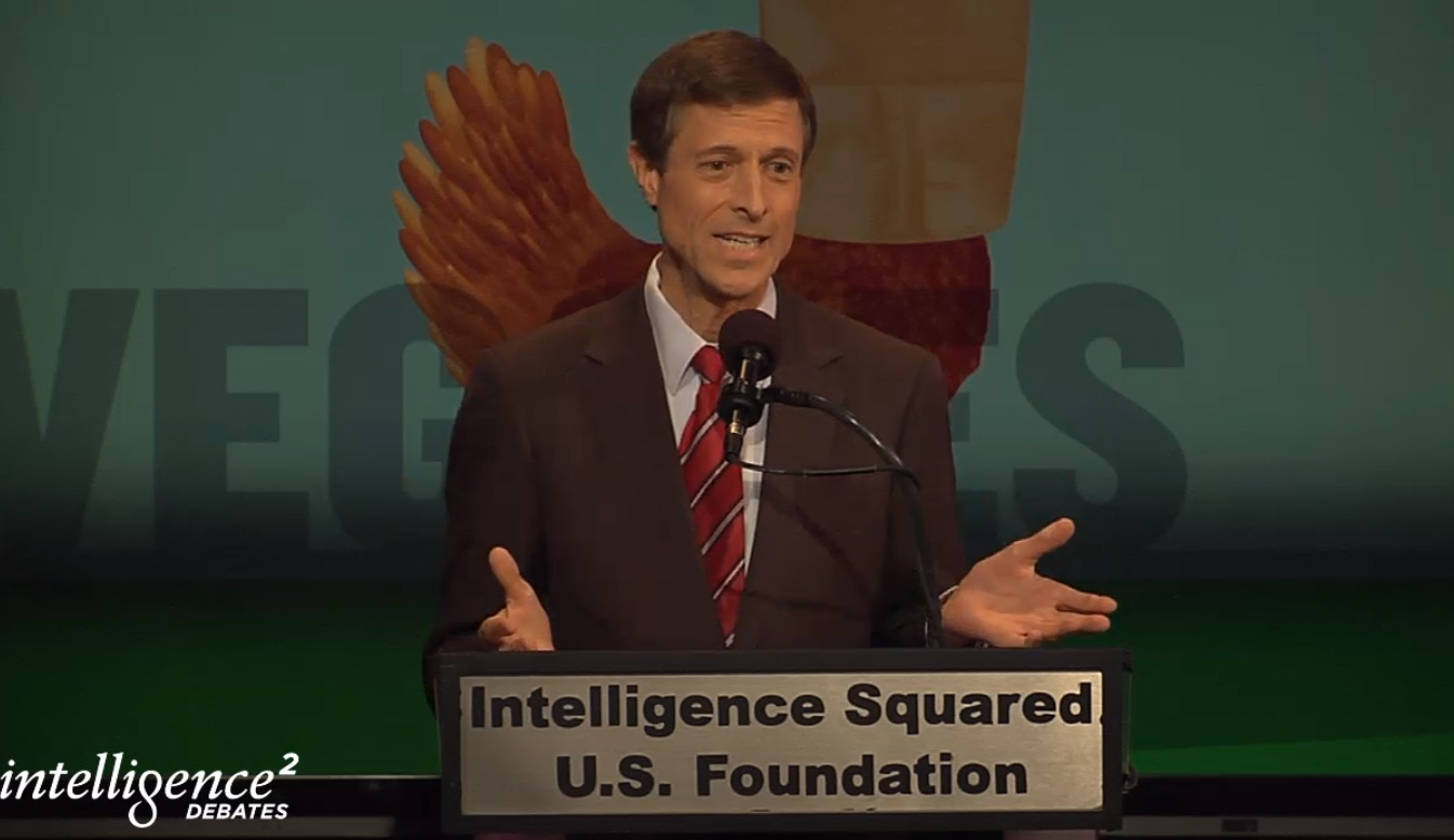 Dr. Neal Barnard argues in favor of a vegetarian diet (Screenshot, IQ2US)