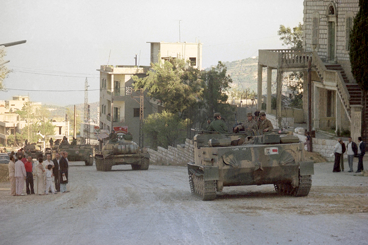 Syrian peacekeeping force in Beirut, Lebanon, in 1977. (AP)