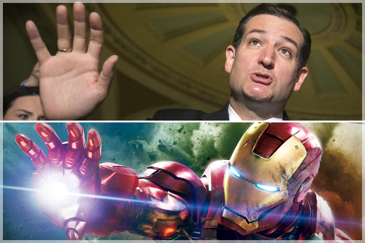 Ted Cruz, Iron Man (Reuters/Kevin Lamarque/Marvel Studios)