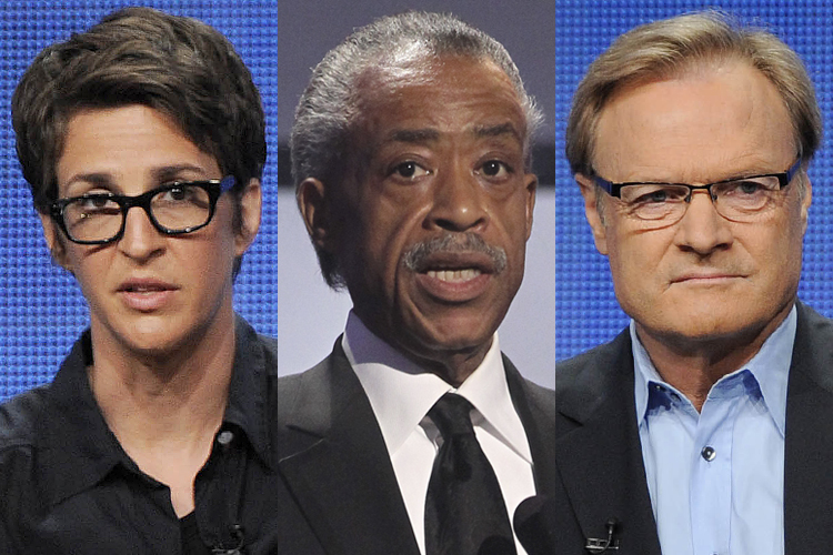 Rachel Maddow, Al Sharpton, Lawrence O'Donnell (AP/Chris Pizzello/Matt Sayles)