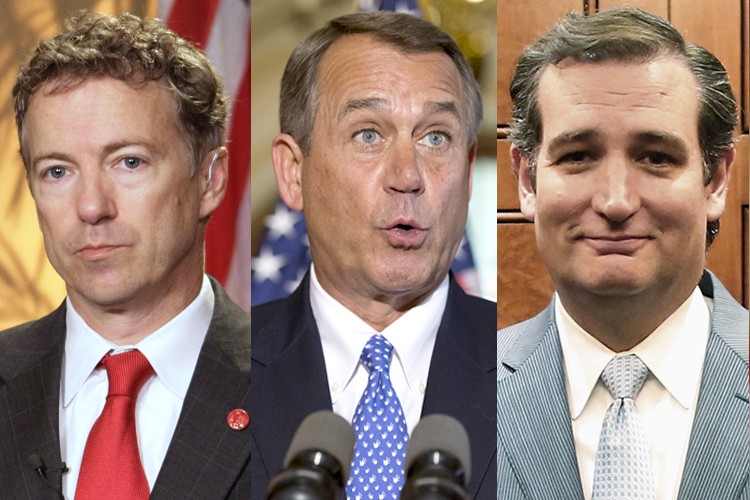 Rand Paul, John Boehner, Ted Cruz (AP/Ed Reinke/J. Scott Applewhite/Reuters/Jonathan Ernst)