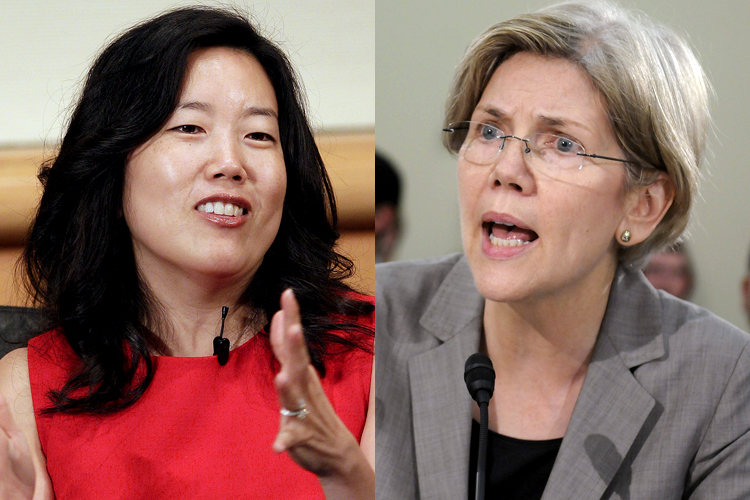 Michelle Rhee, Elizabeth Warren (AP/Jeff Chiu/Reuters/Jonathan Ernst)