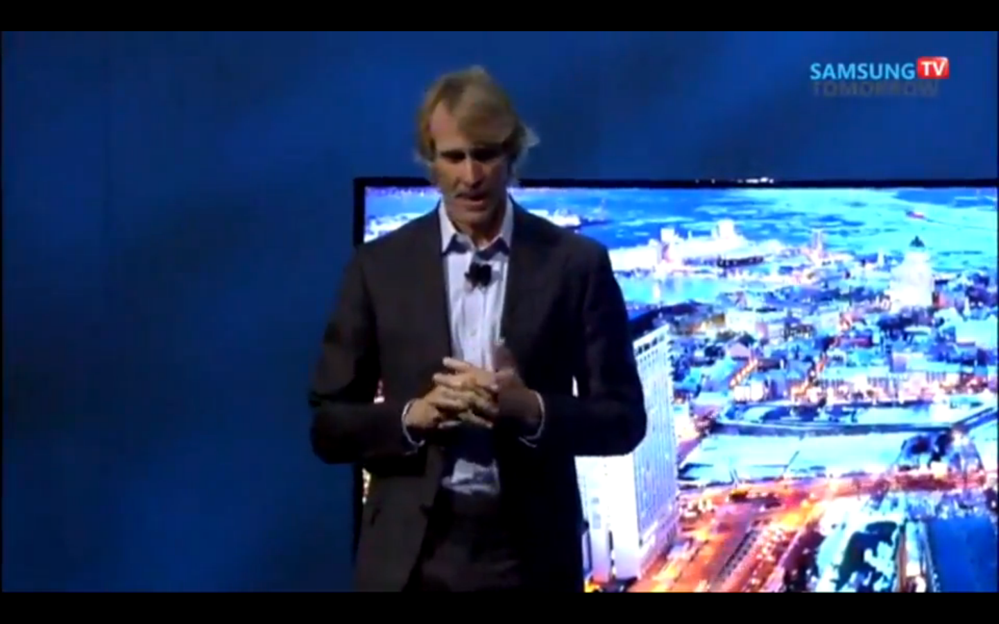 Director Michael Bay at the Consumer Electronics Show