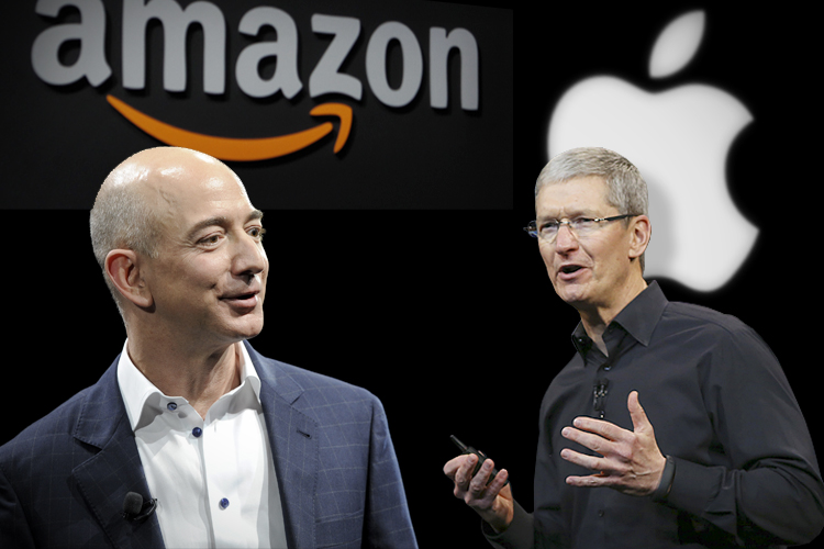 Jeff Bezos, Tim Cook (Reuters/Gus Ruelas/Robert Galbraith/Salon)