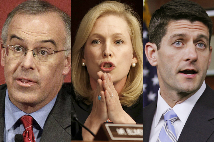 David Brooks, Kirsten Gillibrand, Paul Ryan (AP/Nam Y. Huh/Reuters/Larry Downing/Jose Luis Magaua)