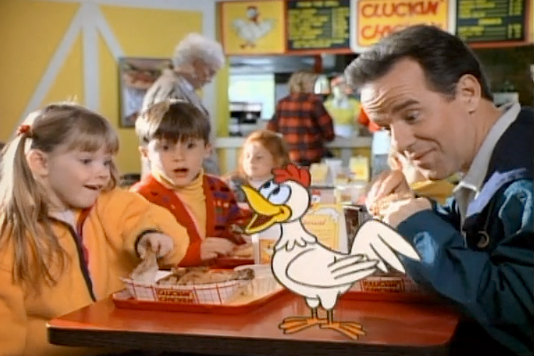 Clucky, spokeschicken for Cluckin' Chicken. (NBC/Saturday Night Live)
