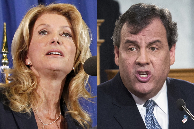 Wendy Davis, Chris Christie (Reuters/Darrell Byers/Lucas Jackson)