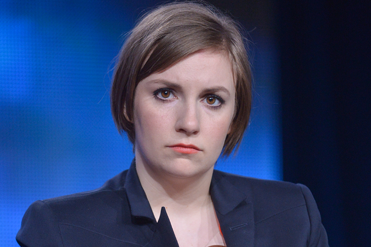 Lena Dunham on stage during the panel discussion for "Girls" at the HBO portion of the 2014 Winter Television Critics Association tour. (AP/Richard Shotwell)