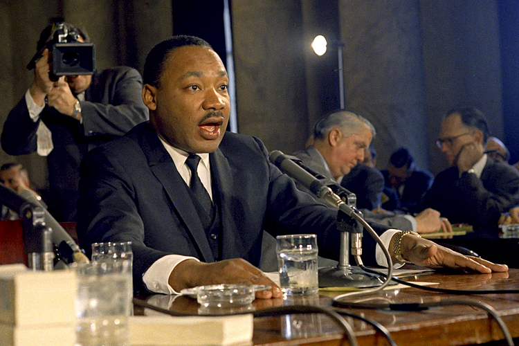 Dr. Martin Luther King Jr. testifies before the Senate Government Operations subcommittee, Dec. 15, 1966. (AP)
