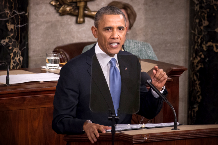 Barack Obama delivers the State of the Union address, January 28, 2014, (Jeffrey Malet, maletphoto.com)