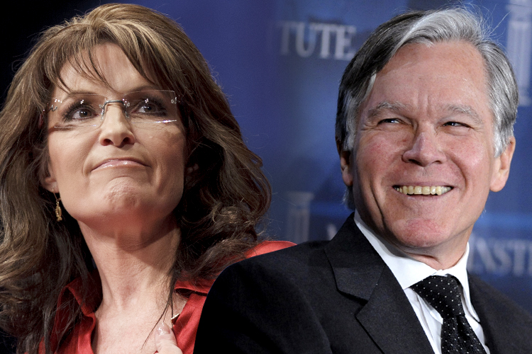 Sarah Palin, Bill Keller (AP/J. Scott Applewhite/Reuters/Phil Mccarten)