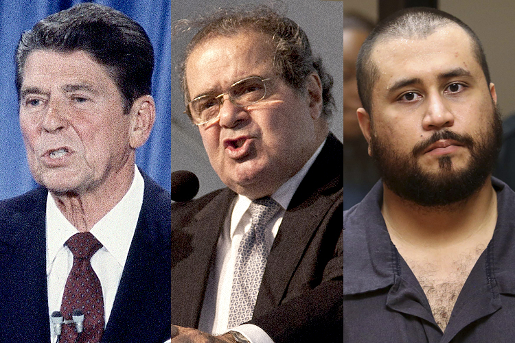 Ronald Reagan, Justice Antonin Scalia, George Zimmerman (AP/Barry Thumma/Morry Gash/Reuters/Joe Burbank)