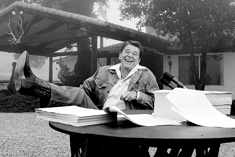 Ronald Reagan at his California vacation home, Rancho del Cielo, near Santa Barbara, Calif., Aug. 14, 1981. (AP)