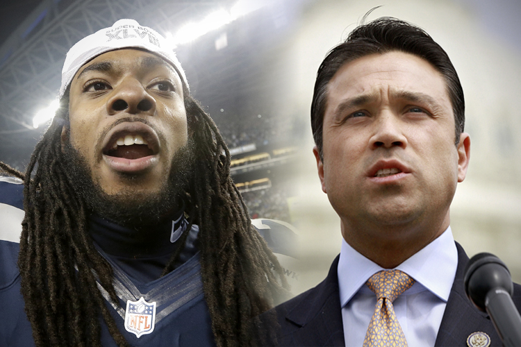 Richard Sherman, Michael Grimm (AP/Elaine Thompson/Jacquelyn Martin)
