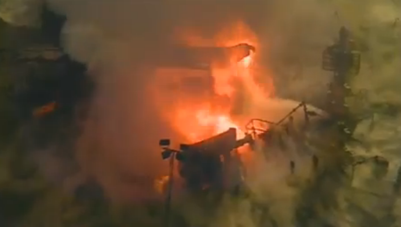 The February 11, 2014 fire in Bobtown, Pennsylvania (Screenshot, WPXI)