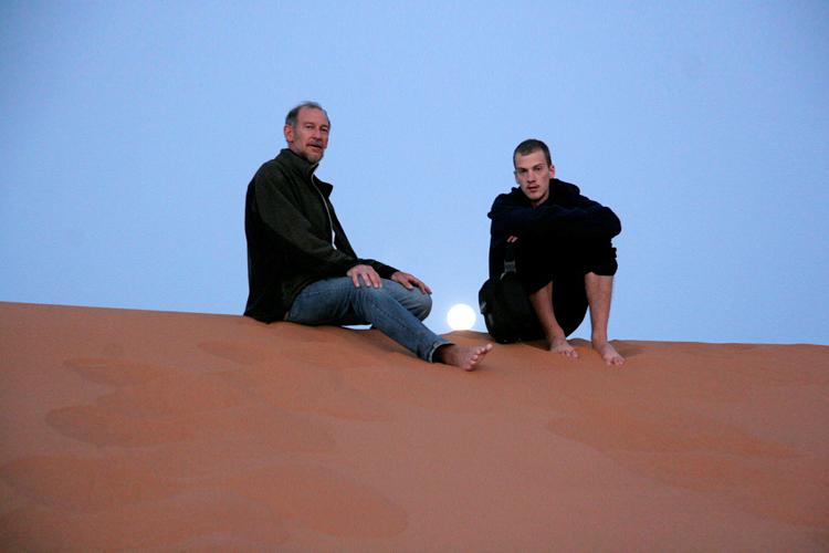 A photo of the author with his father.