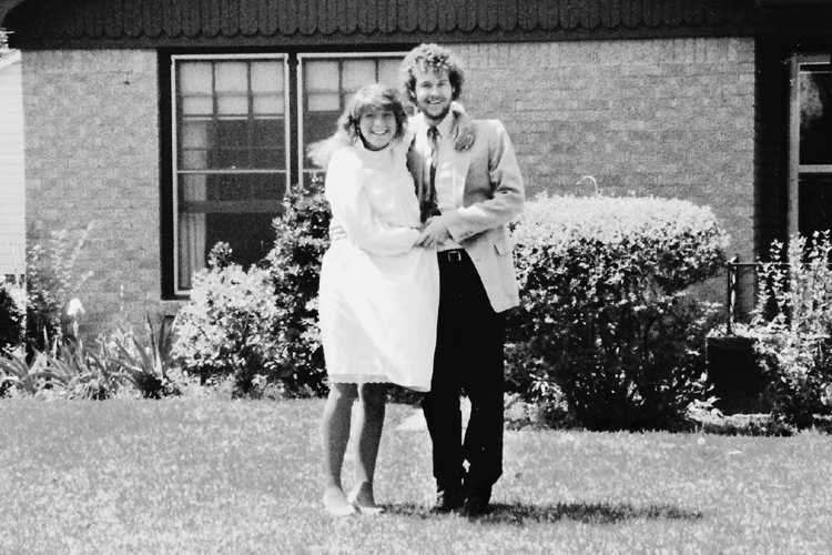 A photo of the author, pregnant with her son Benjamin, in Texas with her husband, Jim, spring 1986.