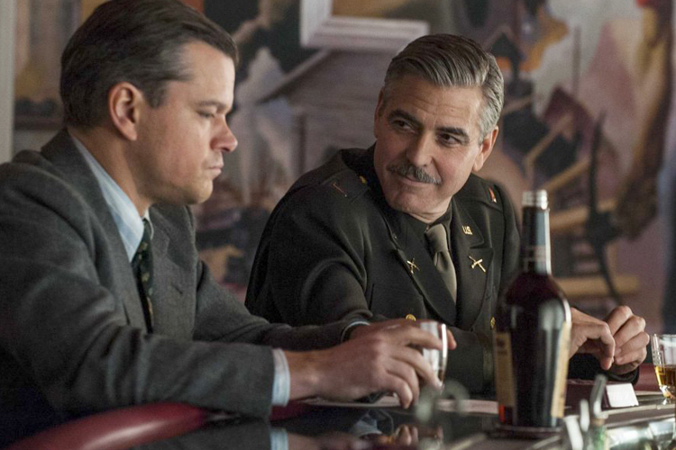 Matt Damon and George Clooney in "The Monuments Men"
