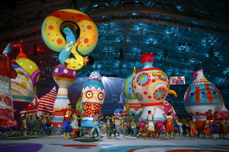 The opening ceremony of the 2014 Sochi Winter Olympic Games at Fisht stadium February 7, 2014. (Reuters/Brian Snyder)