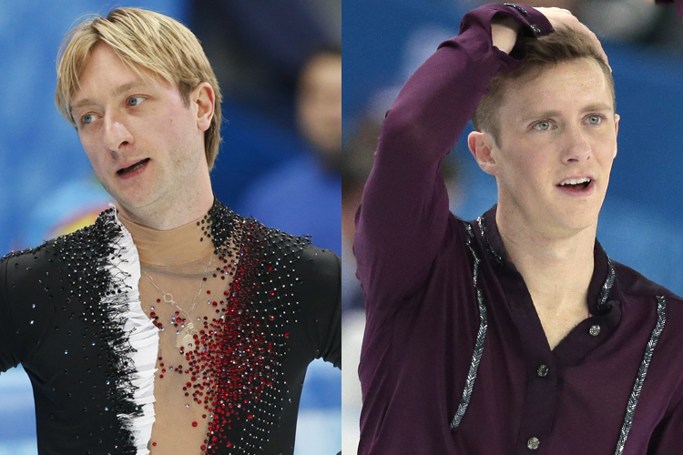 Evgeni Plushenko, Jeremy Abbott (Reuters/Lucy Nicholson/AP/Ivan Sekretarev)